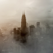 A tower in misty skies in Kuala Lumpur, Malaysia
